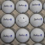 Werbeträger Golfball, bedruckt im Tampondruck.